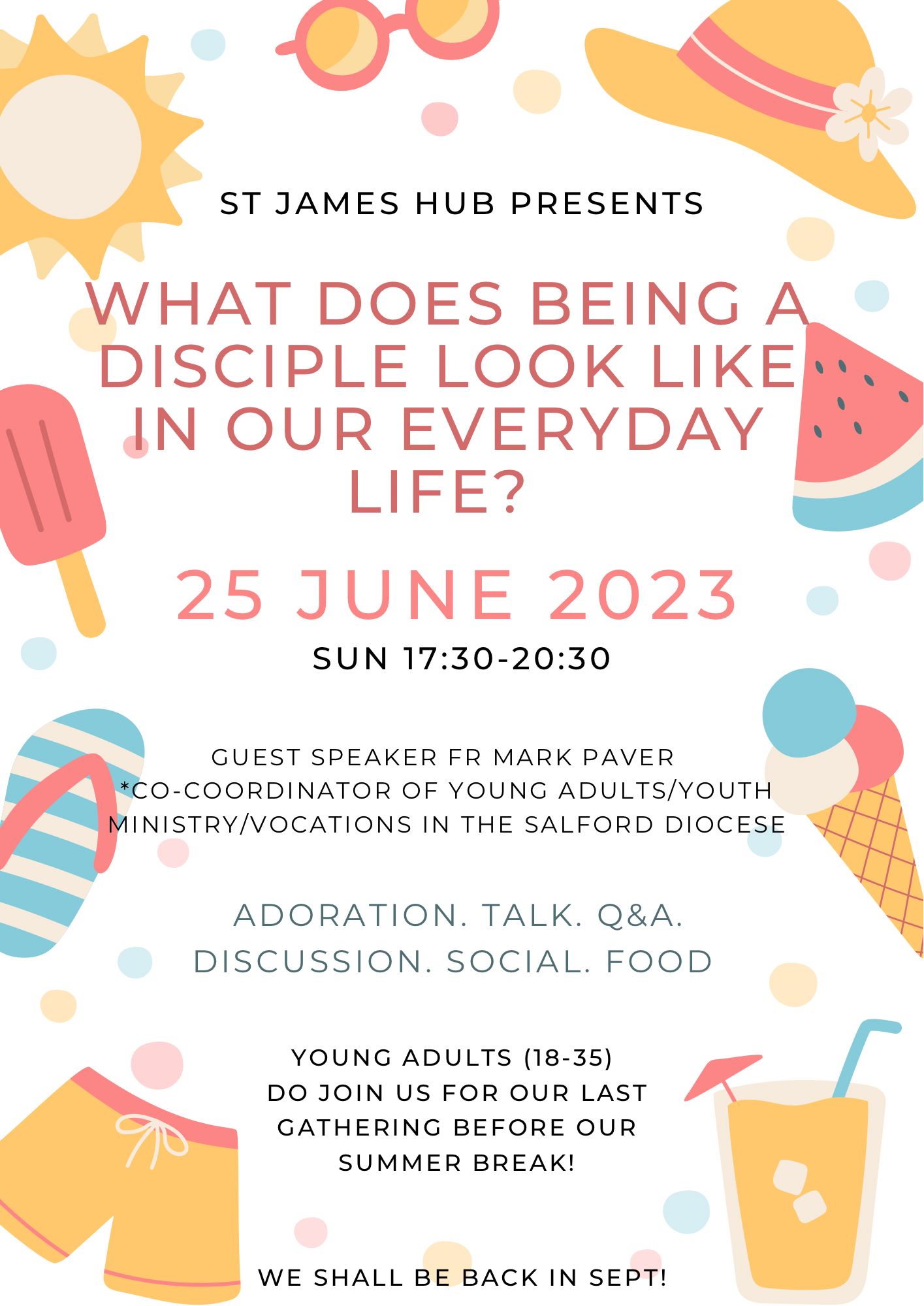 Poster with details of this month's St James Hub, as described in the article