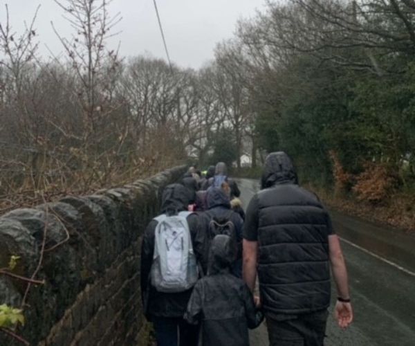 Parishioners from St Mary's Horwich brave wet weather in YCW Parish Walk
