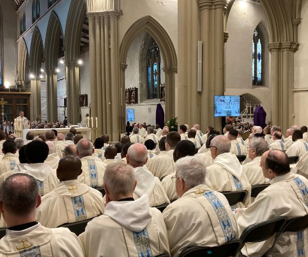 Bishop John addresses brother priests at 2023 Chrism Mass
