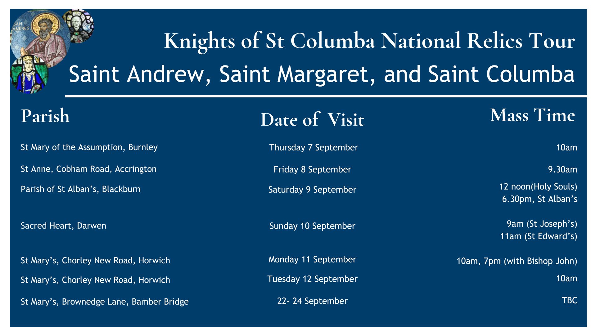 Knights of St Columba National Relics Tour Mass with John