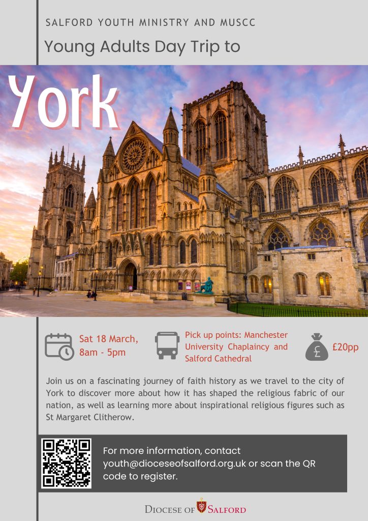 Poster of Young Adults Day Trip to York with details already shared in this article/ 